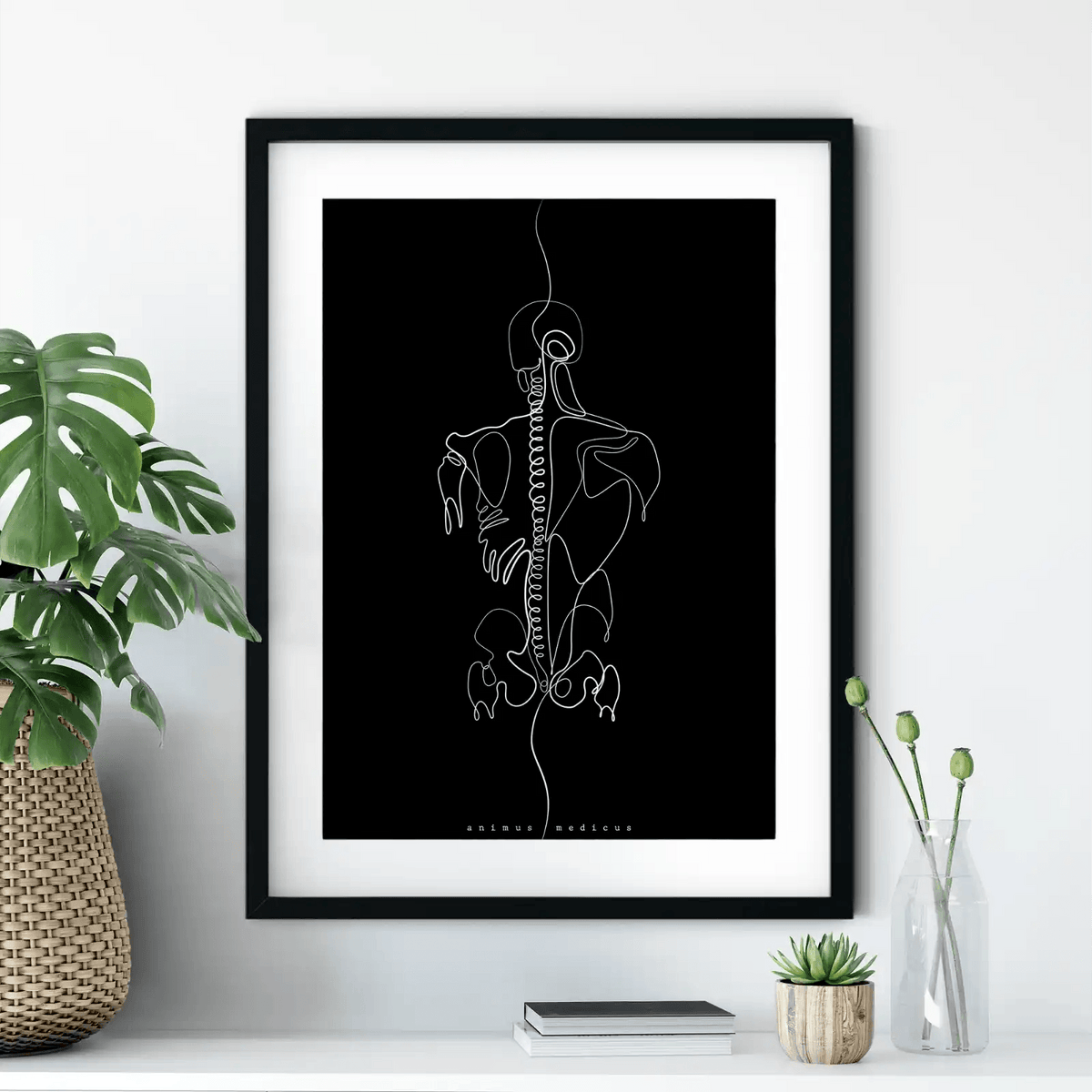 Rücken Anatomie Minimalist Dark - Animus Medicus GmbH