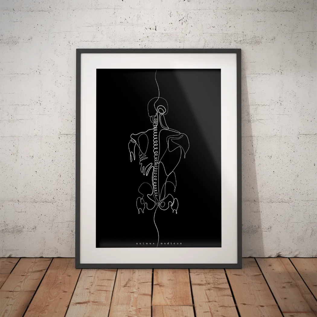 Rücken Anatomie Minimalist Dark - Animus Medicus GmbH