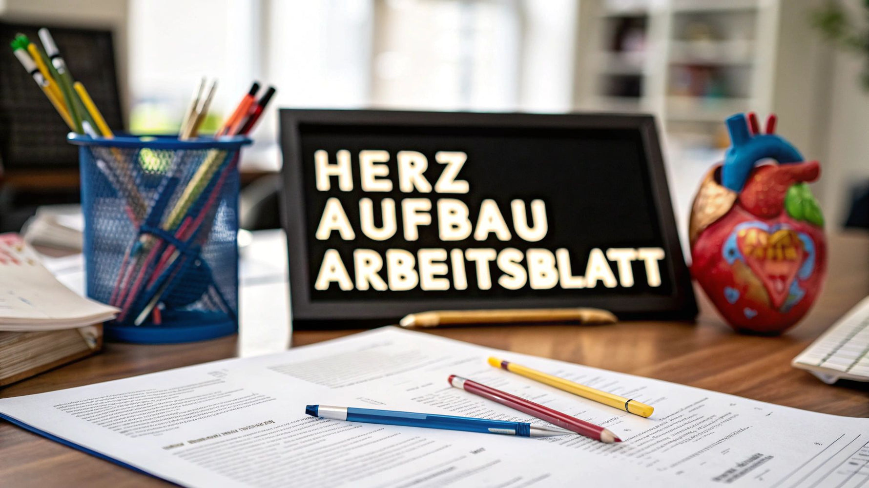 Herz Aufbau Arbeitsblatt einfach erklärt