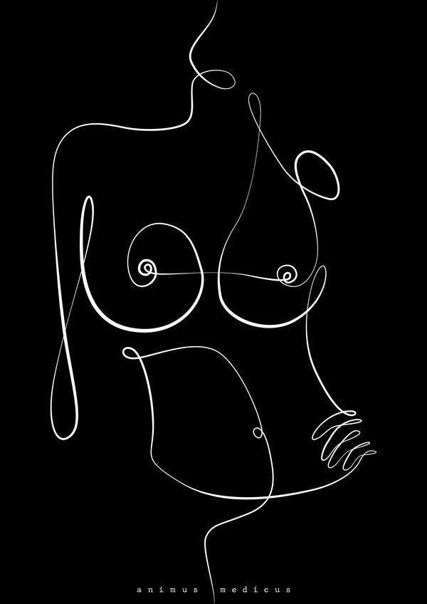 Brust Anatomie Minimalist Dark