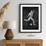 Affiche d'anatomie du football - Tableau noir