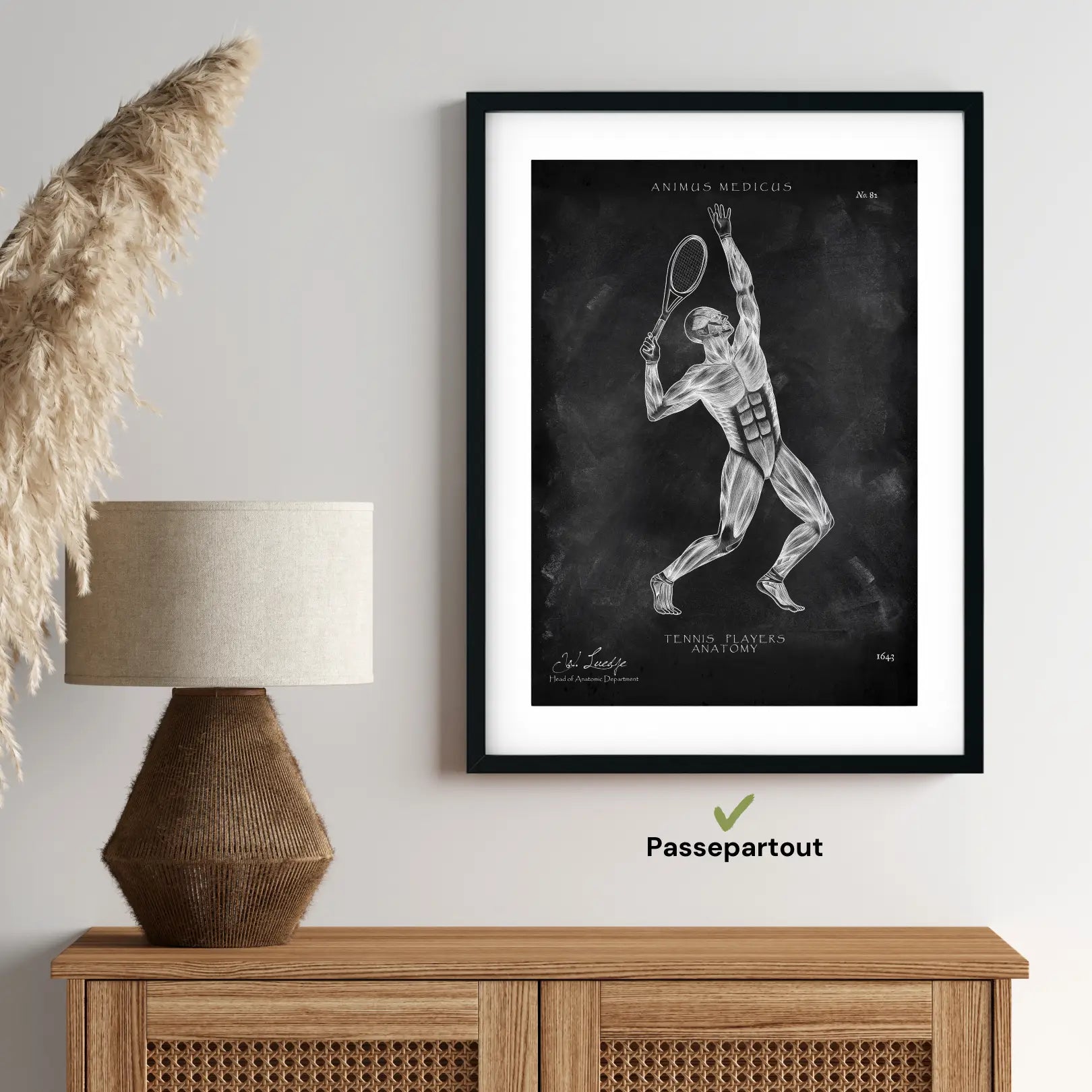 Affiche d’anatomie du tennis - Tableau noir