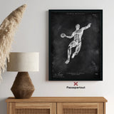 Affiche d'anatomie du handball - Tableau noir