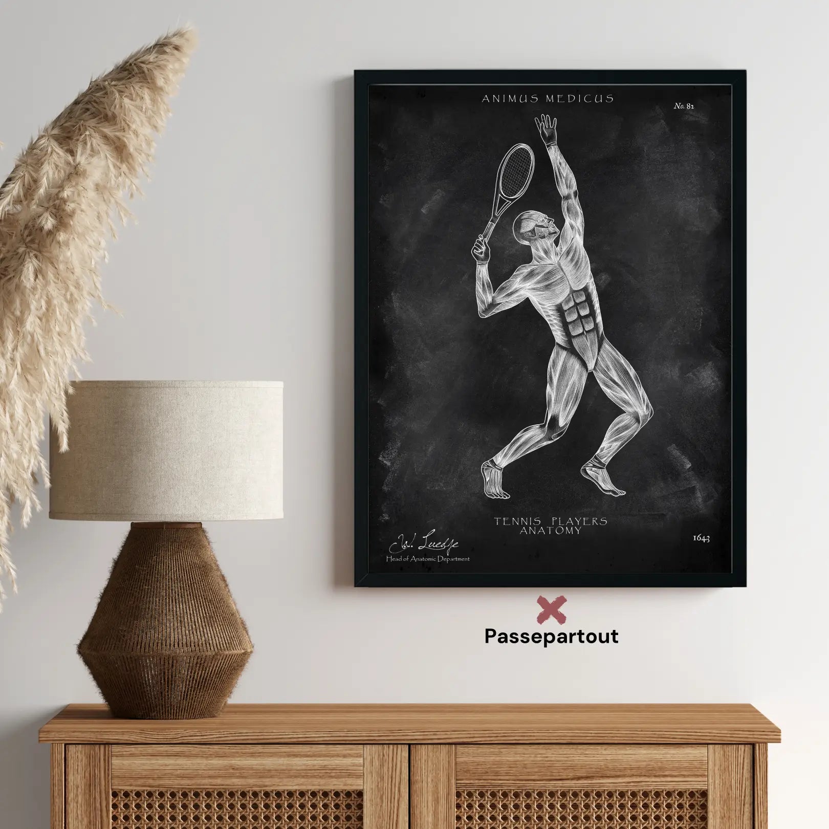 Affiche d’anatomie du tennis - Tableau noir