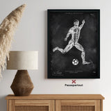 Affiche d'anatomie du football - Tableau noir