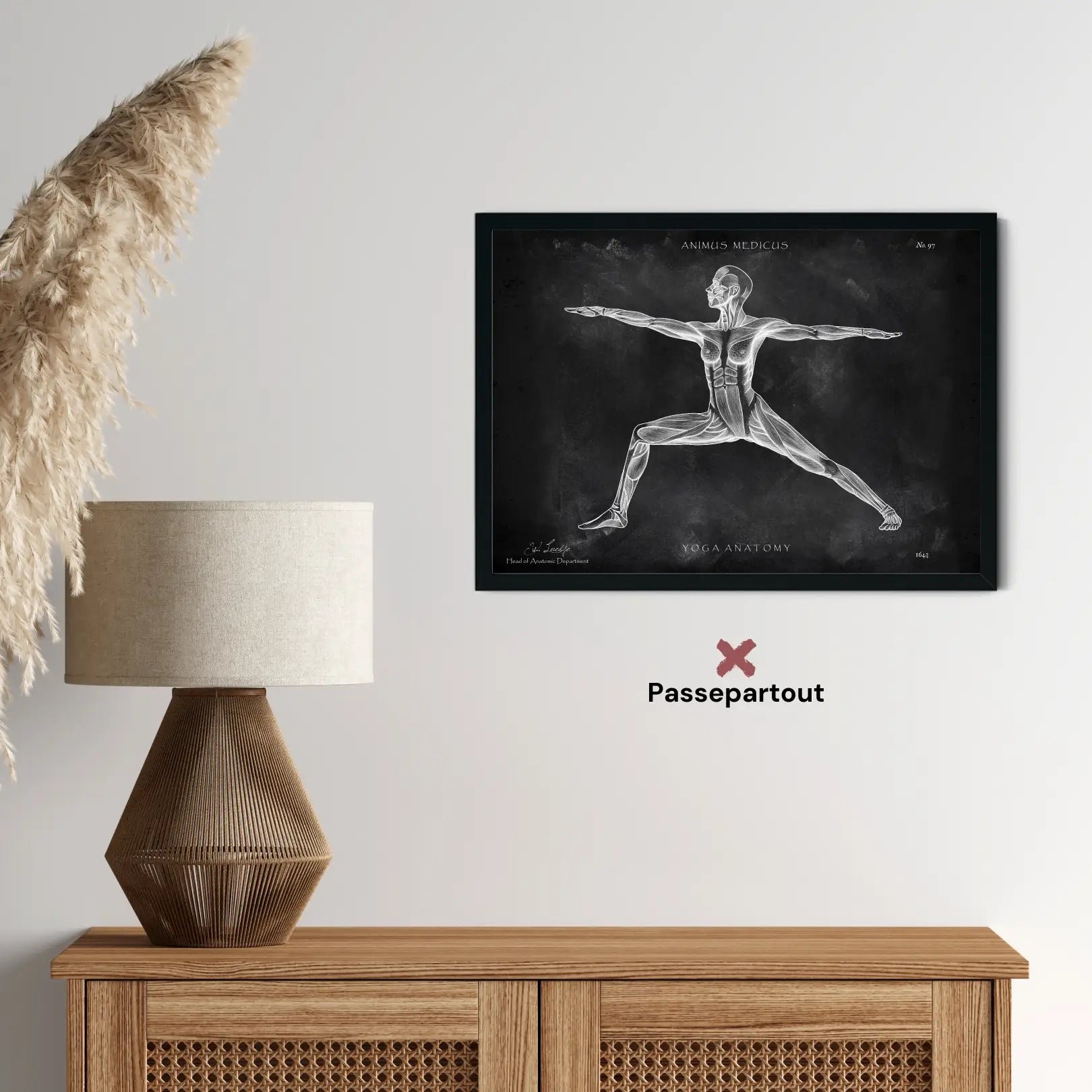 Affiche d'anatomie du yoga - Tableau noir