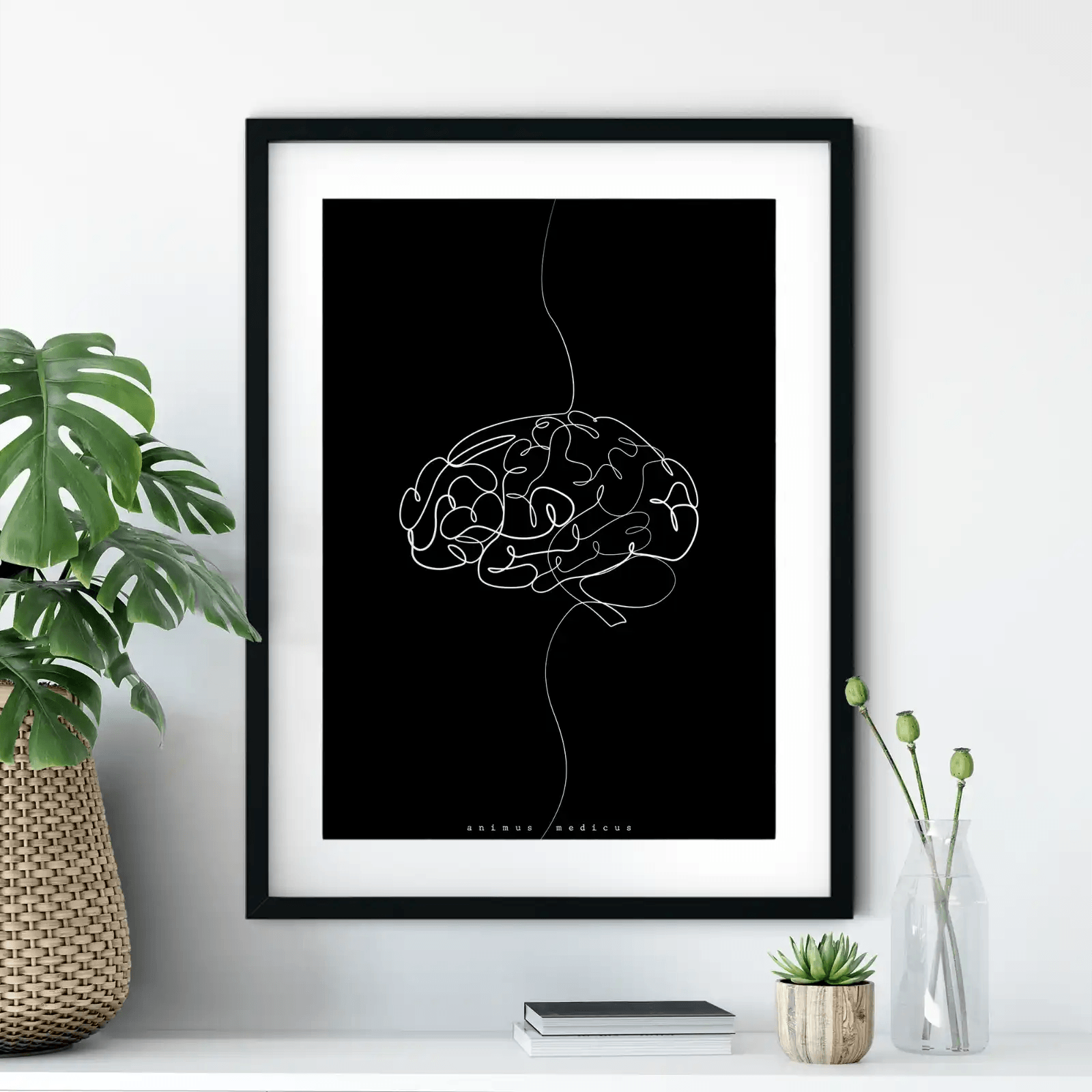 Gehirn Anatomie Minimalist Dark - Animus Medicus GmbH