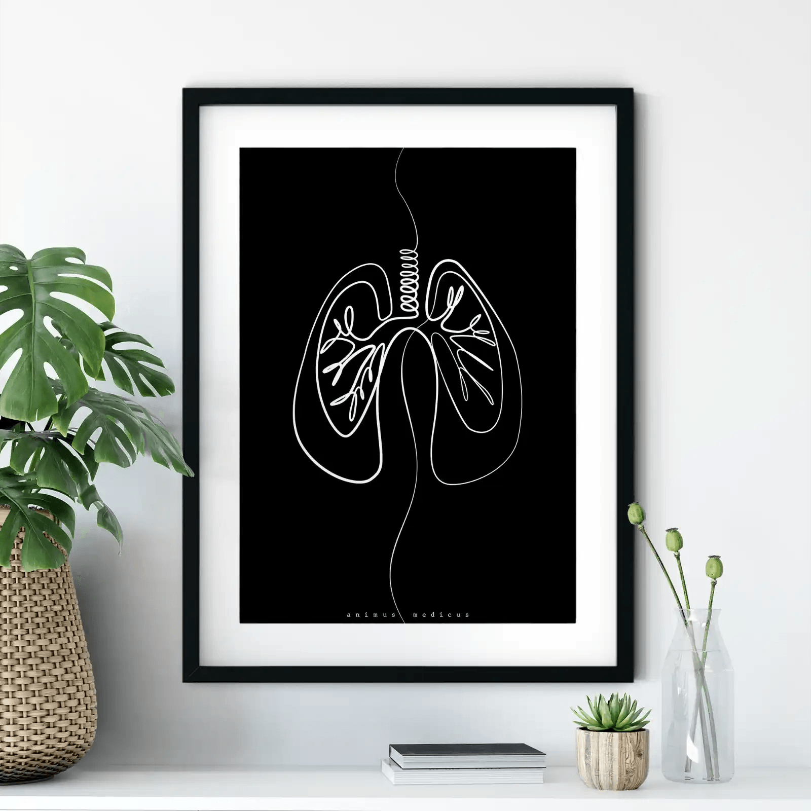 Lungen Anatomie Minimalist Dark - Animus Medicus GmbH